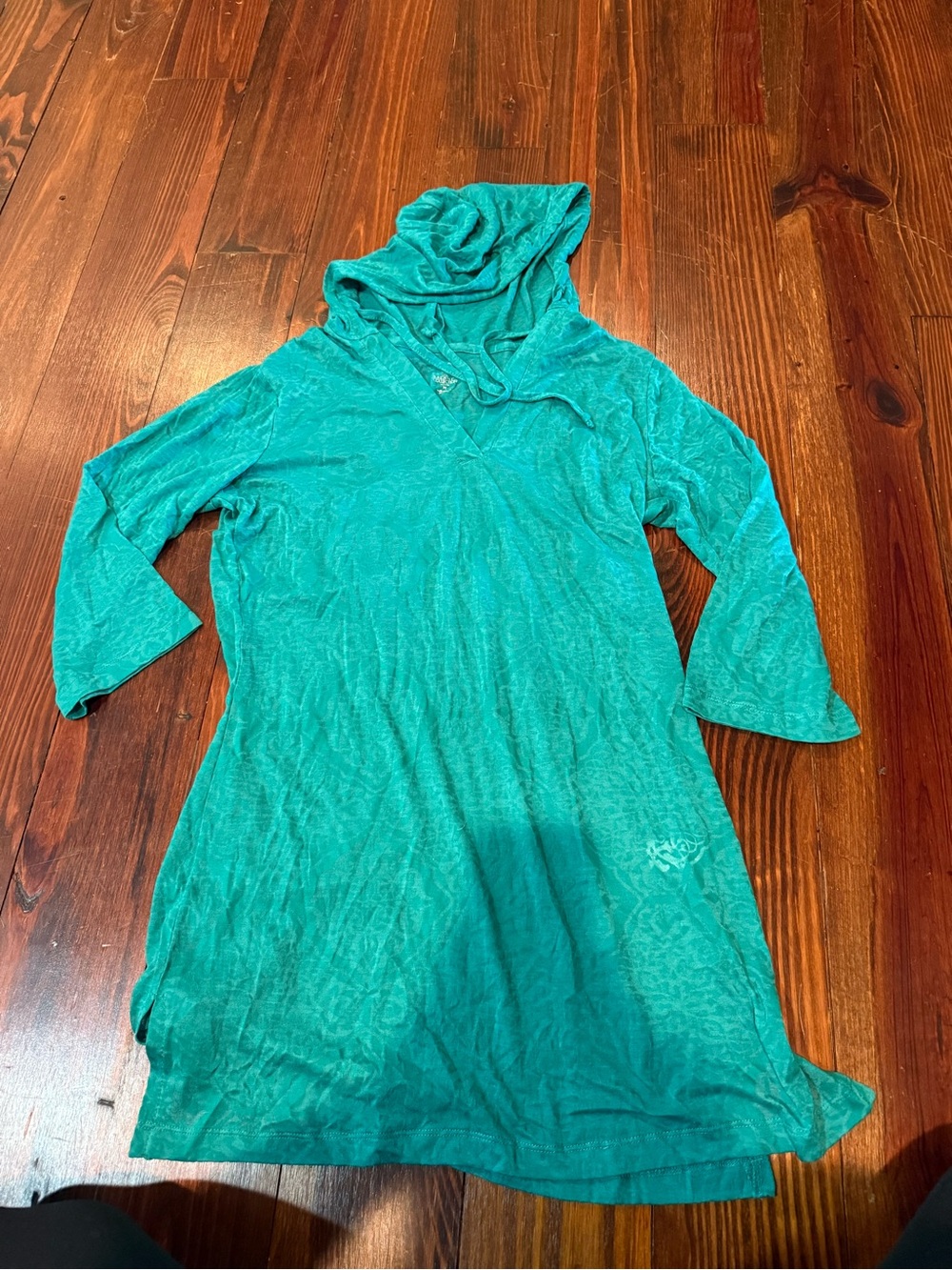 Balance Collection Teal Lightweight Hooded swimsuit cover